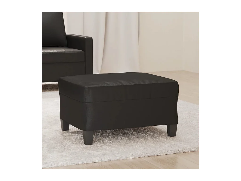 Reposapiés negro 70x55x41 cm Piel sintética