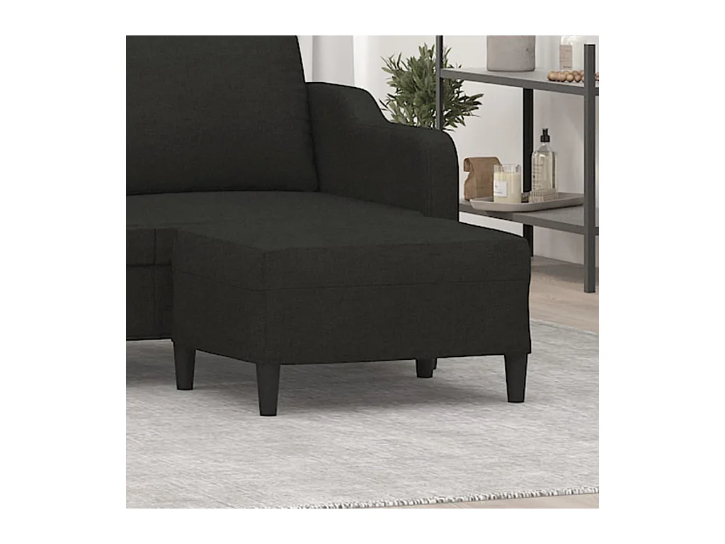 Reposapiés Negro 70x55x41 cm Tela