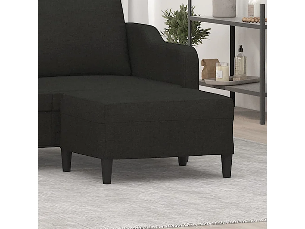 Poggiapiedi Nero 70x55x41 cm Tessuto