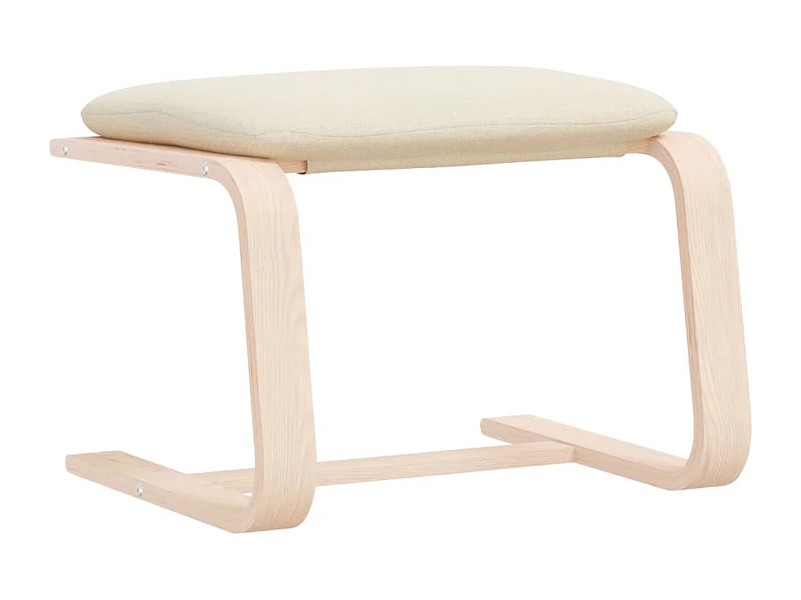 Crèmekleurige voetenbank 51x41x40 cm stof