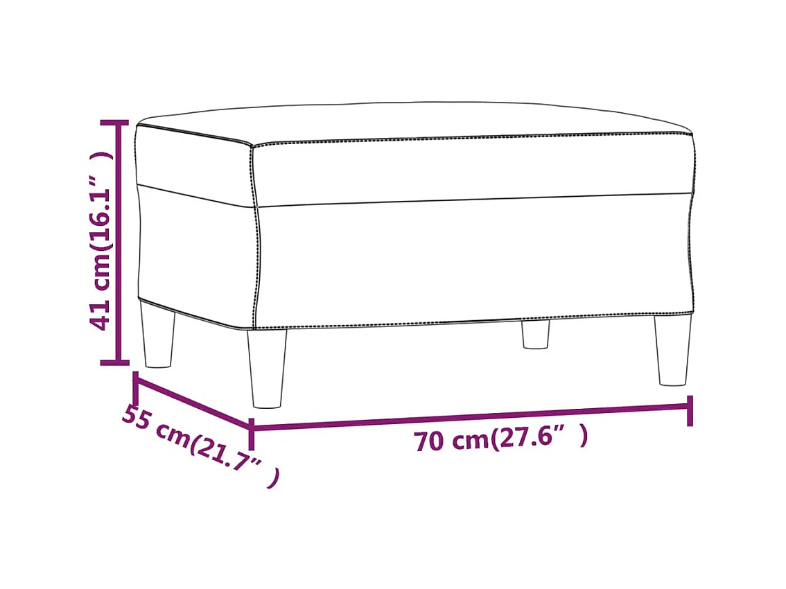 Poggiapiedi Crema 70x55x41 cm Tessuto