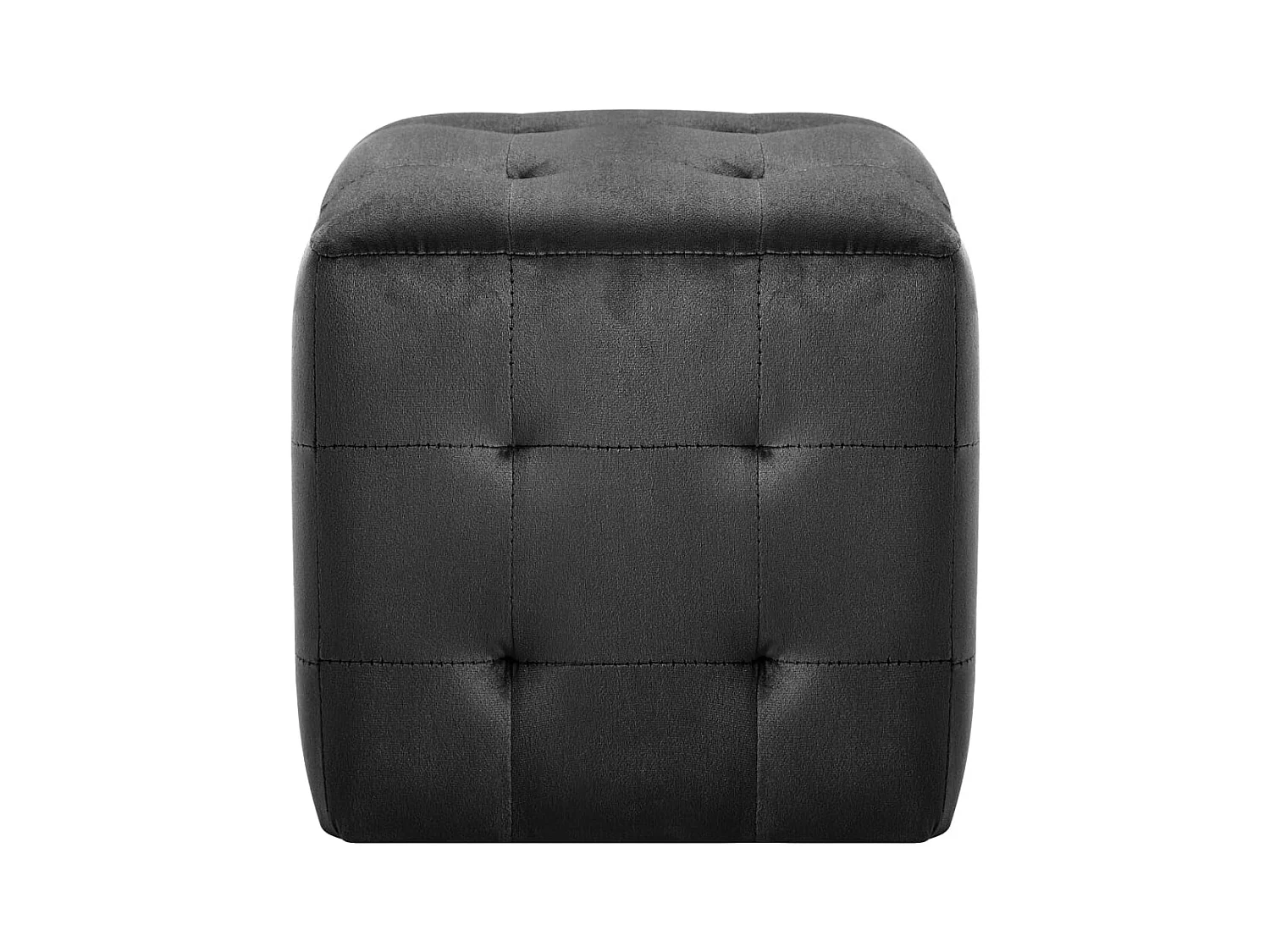 2 piezas Pufs Negro 30 x 30 x 30 cm Tejido terciopelo