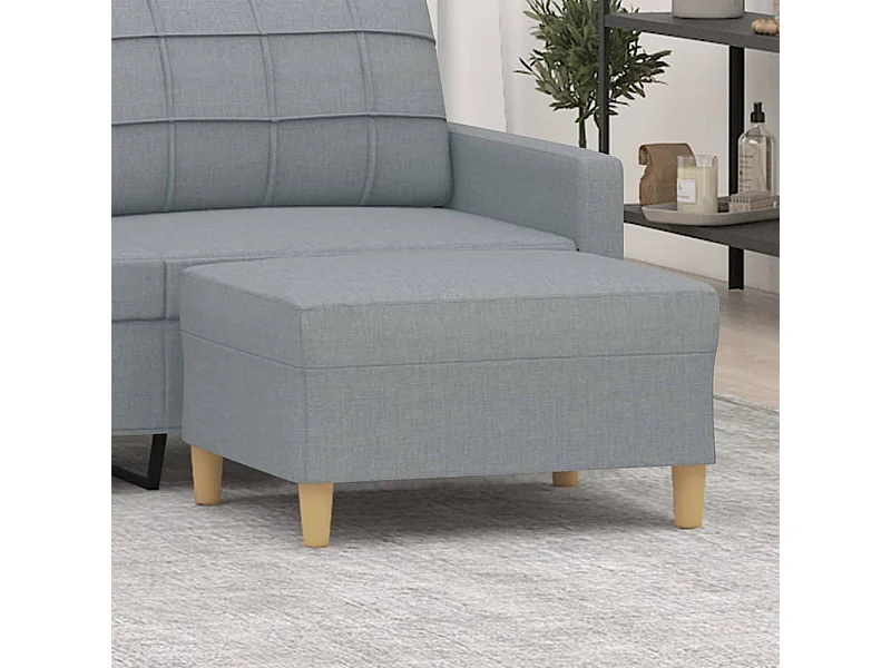 Poggiapiedi Grigio Chiaro 70x55x41 cm Tessuto