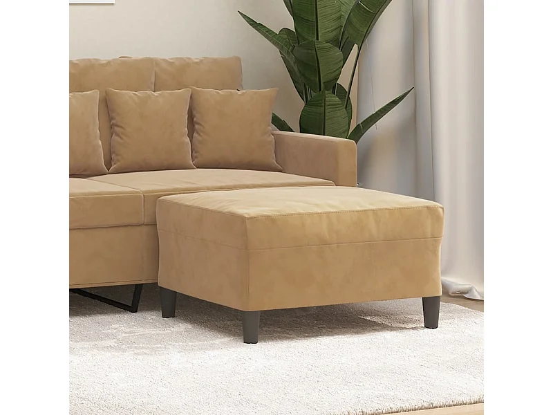 Bruine voetenbank 70x55x41 cm fluweel