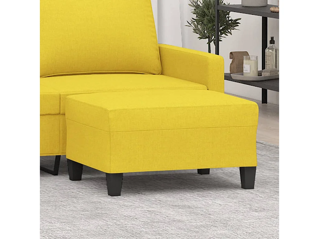 Poggiapiedi Giallo Chiaro 70x55x41 cm Tessuto