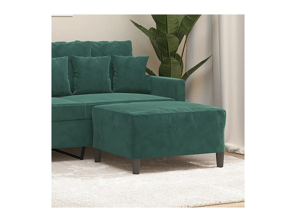 Poggiapiedi verde scuro 70x55x41 cm in velluto