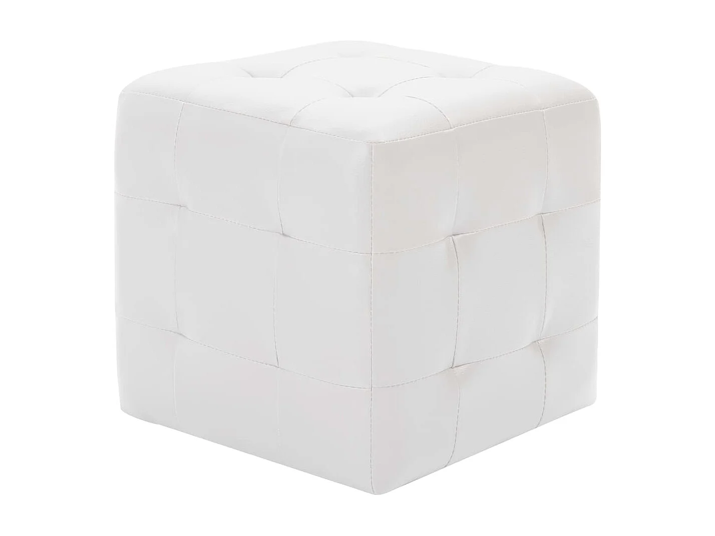 Pufs 2 uds Blanco 30 x 30 x 30 cm Polipiel