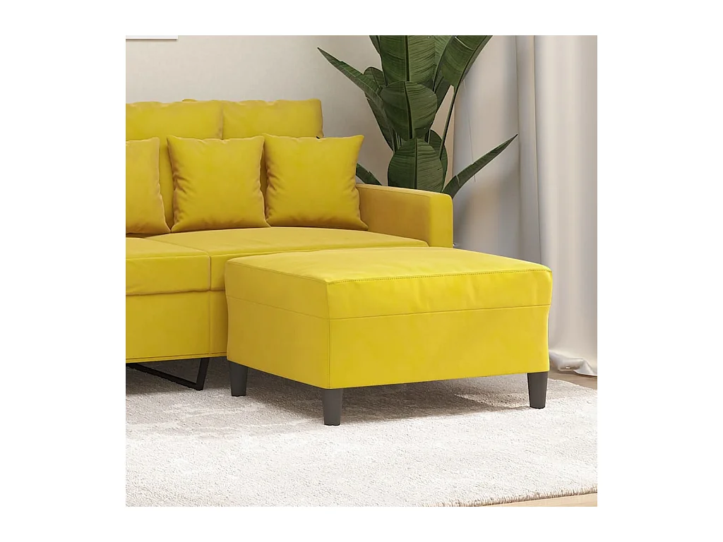 Gele voetenbank 70x55x41 cm fluweel