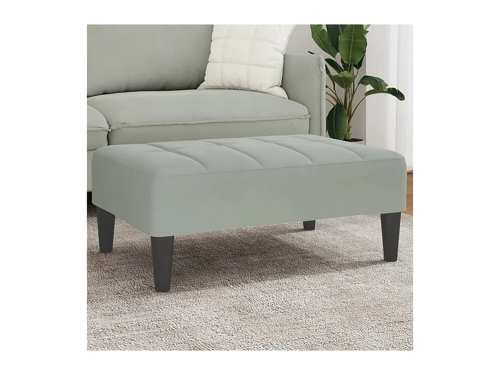 Poggiapiedi grigio chiaro 77x55x31 cm in velluto