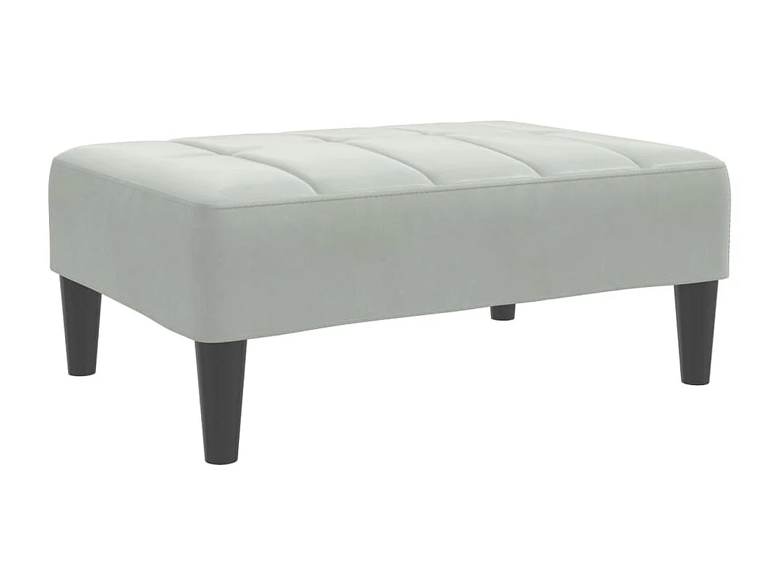 Poggiapiedi grigio chiaro 77x55x31 cm in velluto