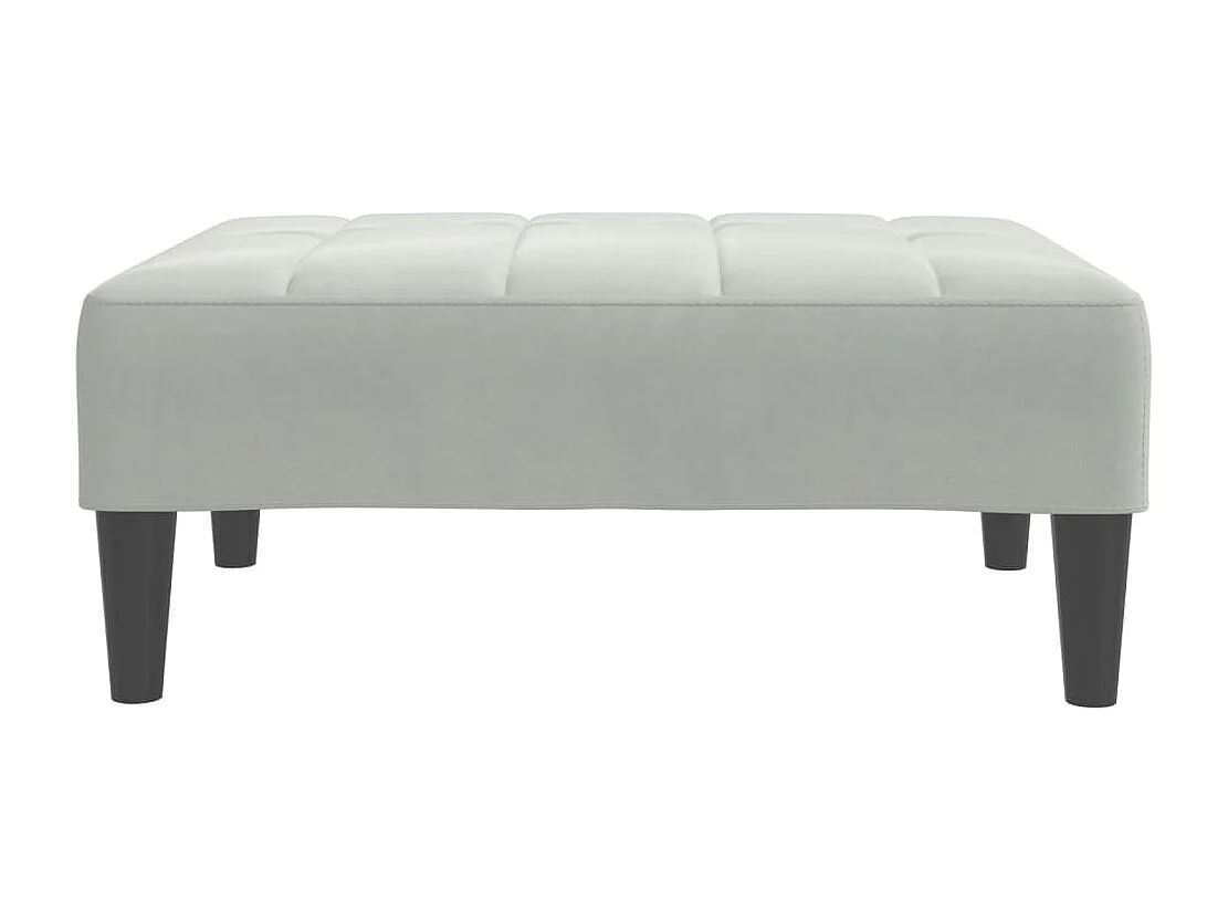Poggiapiedi grigio chiaro 77x55x31 cm in velluto