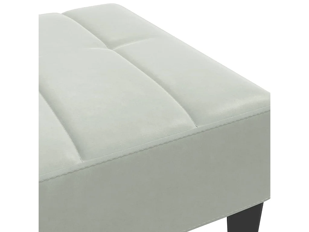 Poggiapiedi grigio chiaro 77x55x31 cm in velluto