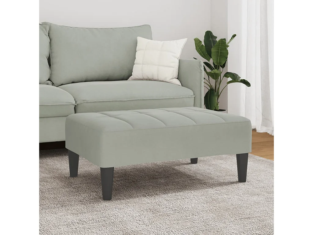 Repose-pied gris clair 77x55x31 cm velours