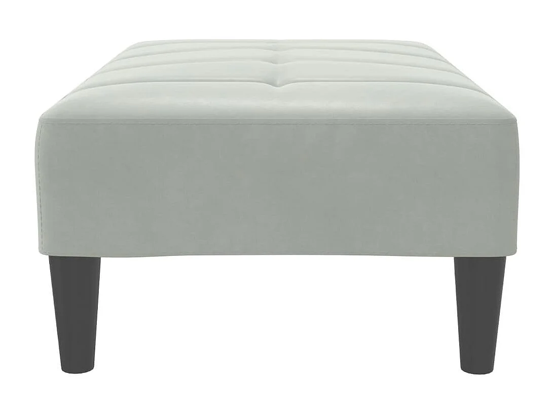 Repose-pied gris clair 77x55x31 cm velours