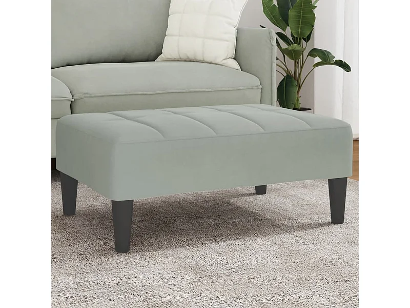 Repose-pied gris clair 77x55x31 cm velours