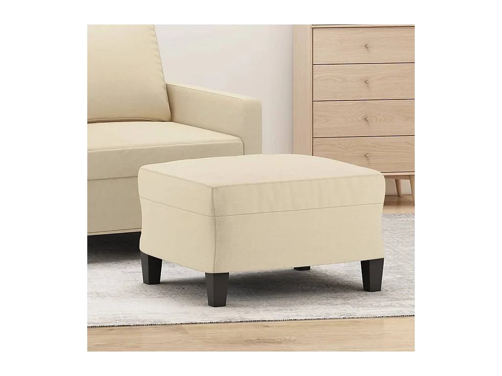 Crèmekleurige voetenbank 60x50x41 cm stof