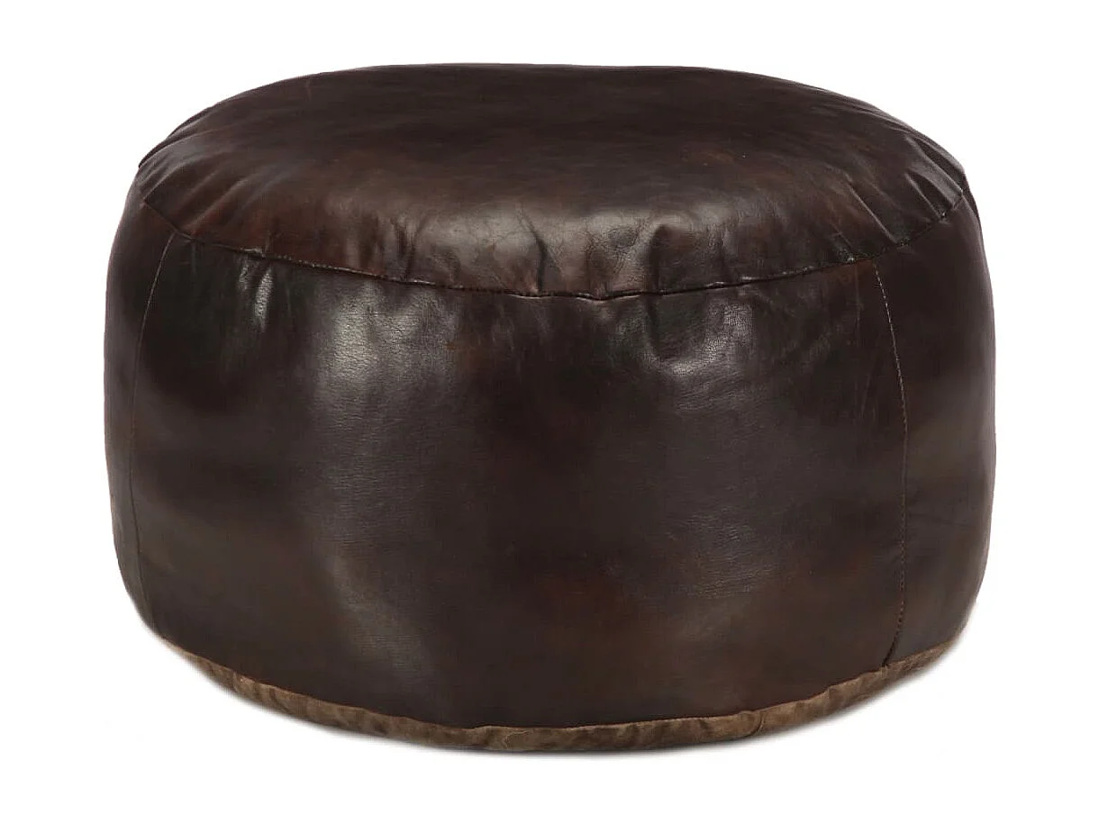 Poef 60 x 30 cm Donkerbruin Echt geitenleer