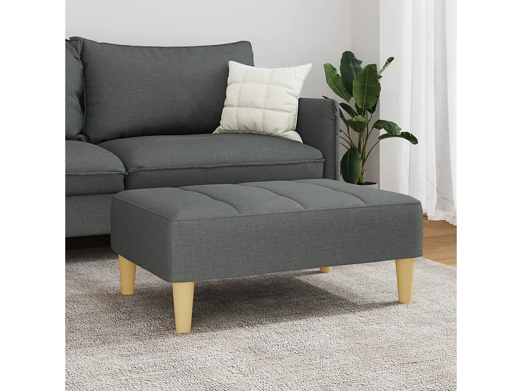 Repose-pied gris foncé 77x55x31 cm tissu