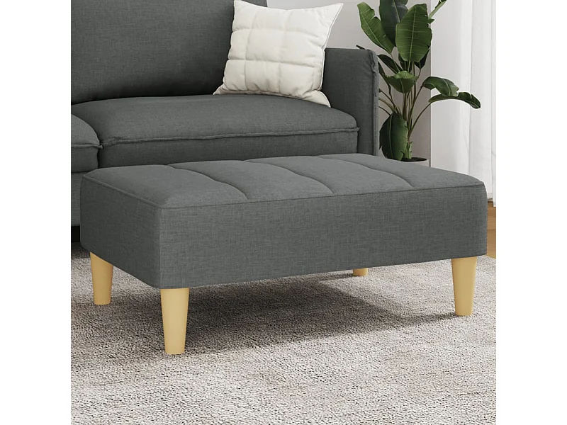 Poggiapiedi grigio scuro 77x55x31 cm tessuto
