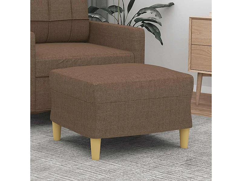 Bruine voetenbank 60x50x41 cm stof