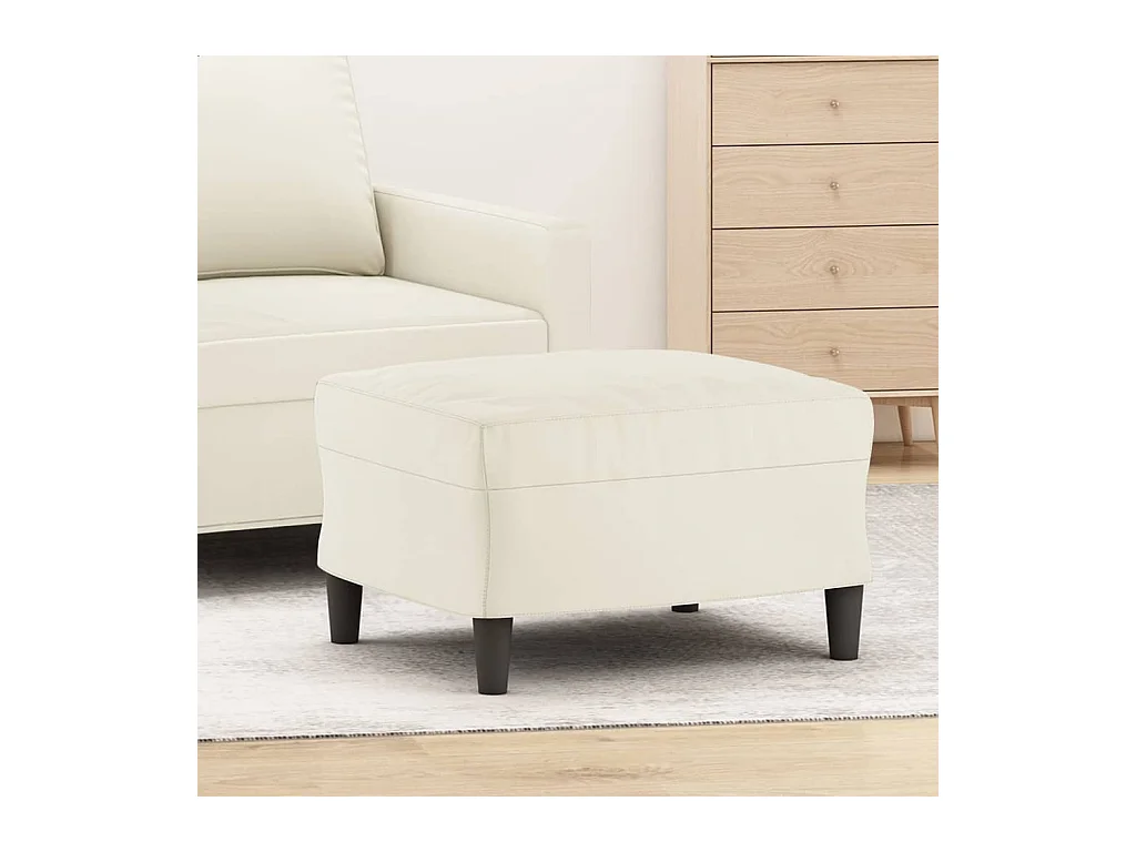 Poggiapiedi Crema 60x50x41 cm Velluto