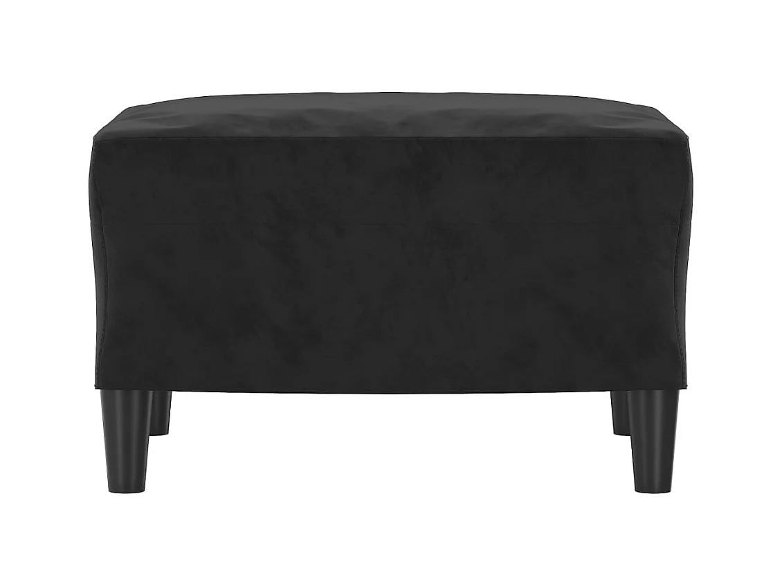 Zwarte voetenbank 60x50x41 cm fluweel