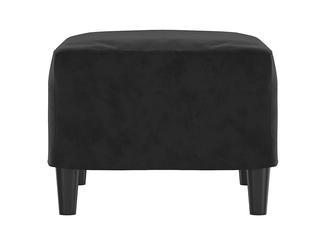 Zwarte voetenbank 60x50x41 cm fluweel