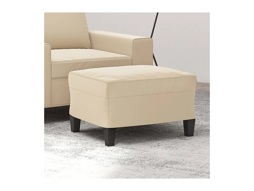 Poggiapiedi Crema 60x50x41 cm Tessuto in microfibra