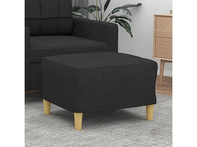 Zwarte voetenbank 60x50x41 cm stof