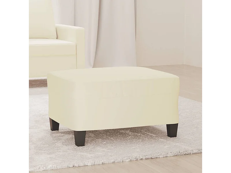 Crèmekleurige voetenbank 70x55x41 cm kunstleer