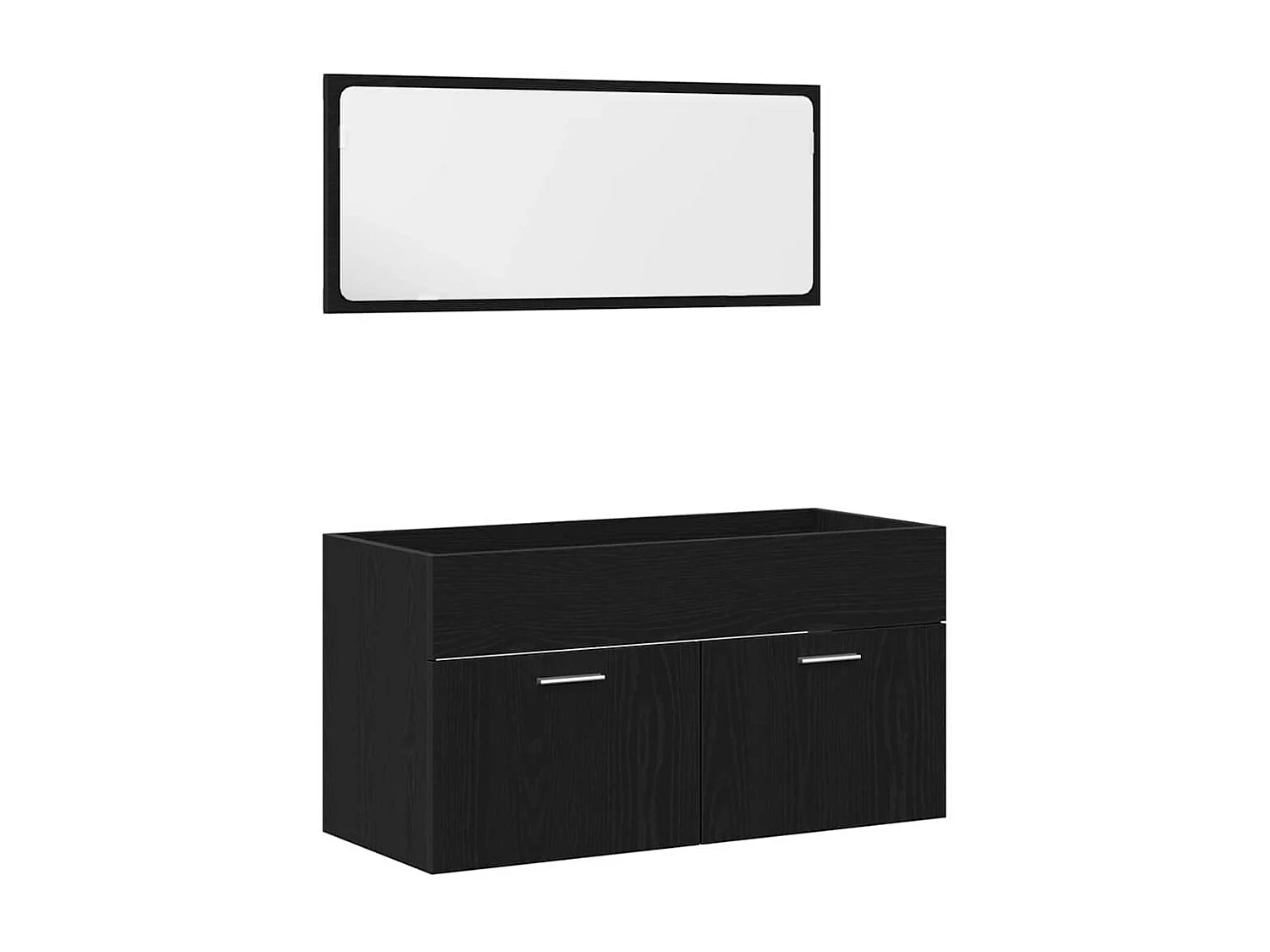 Ensemble de mobilier de salle de bain 4 pcs Chêne noir