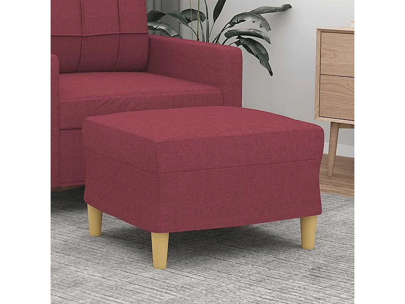 Repose-pied Rouge bordeaux 60x50x41 cm Tissu