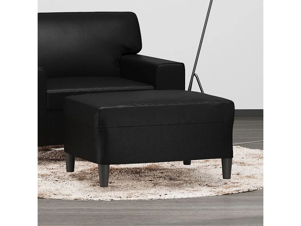 Poggiapiedi nero 70x55x41 cm in similpelle
