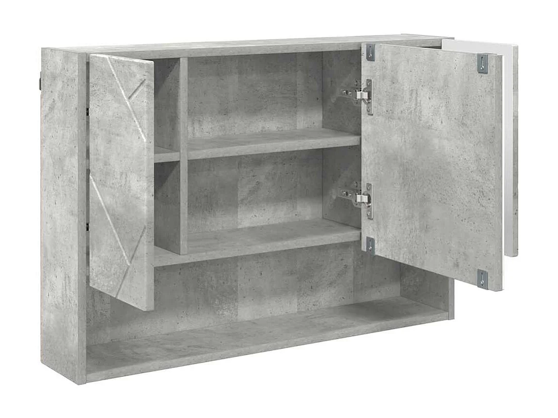 Ensemble de mobilier de salle de bain 3 pcs Gris béton