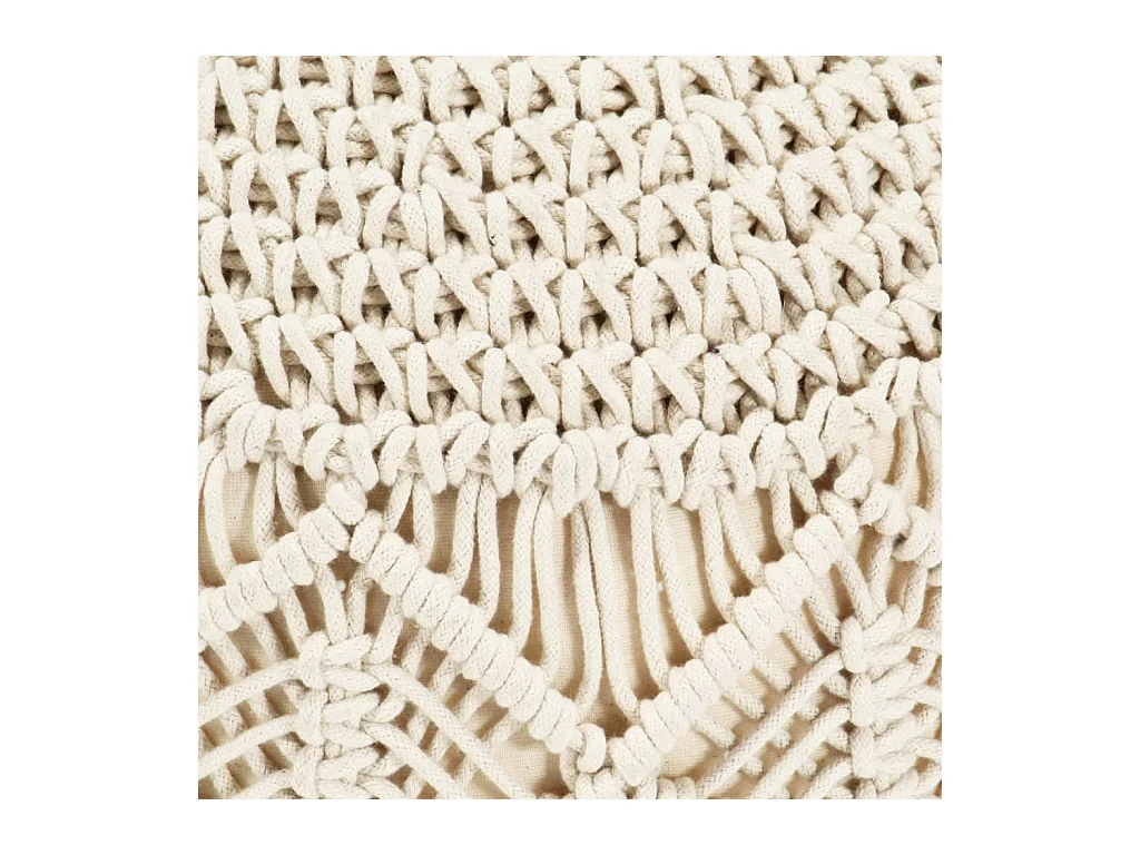 Handgemaakte macramé poef 45 x 30 cm katoen