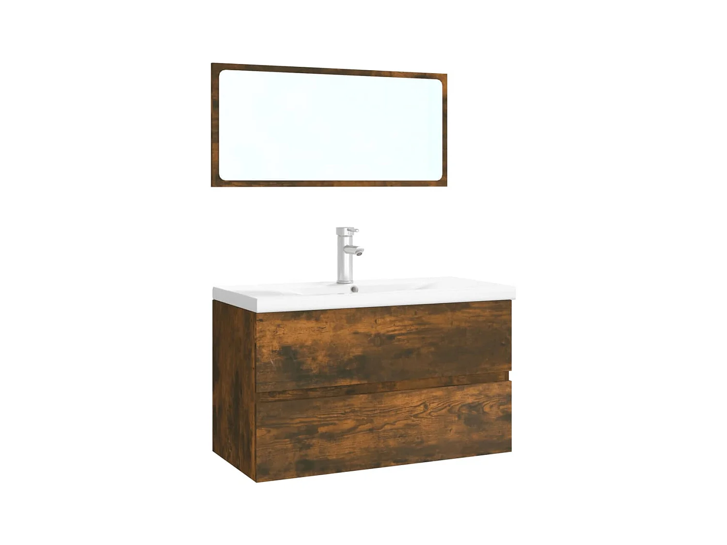 Muebles de baño de madera de ingeniería de roble ahumado