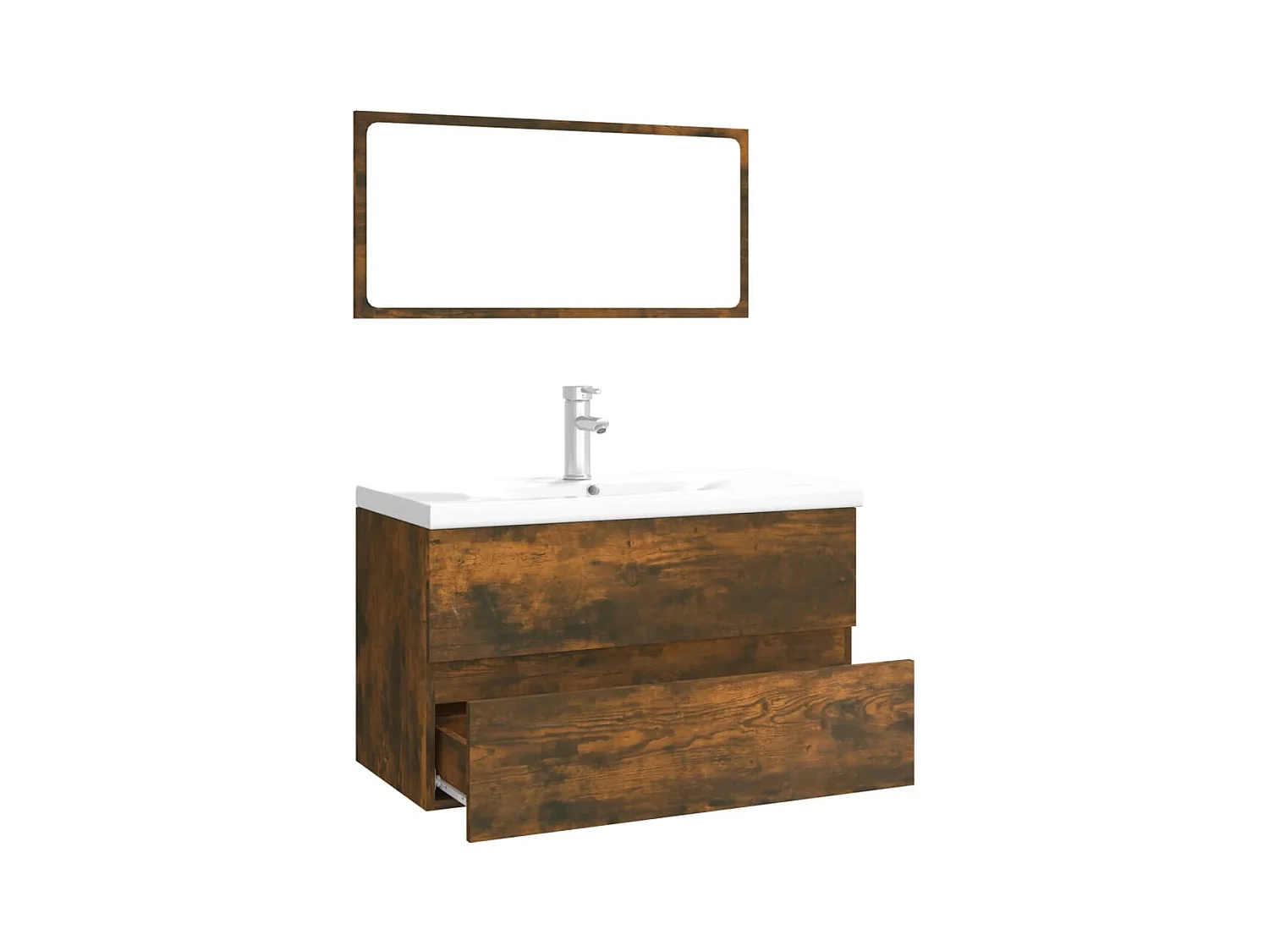 Muebles de baño de madera de ingeniería de roble ahumado