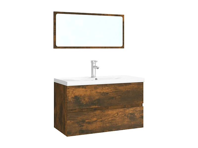 Meubles de salle de bain Chêne fumé Bois d'ingénierie