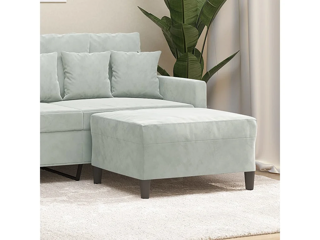 Poggiapiedi Grigio Chiaro 70x55x41 cm Velluto