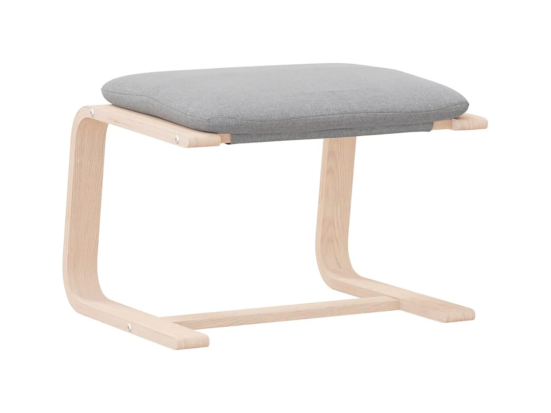 Poggiapiedi grigio chiaro 51x41x40 cm in tessuto