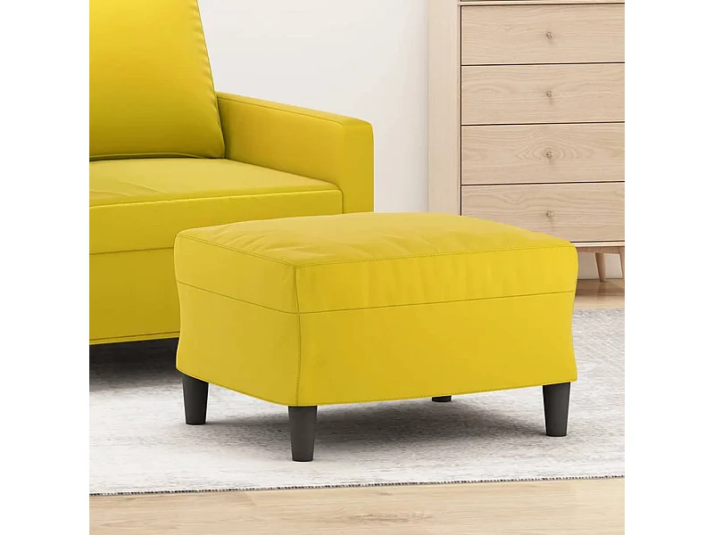 Gele voetenbank 60x50x41 cm fluweel