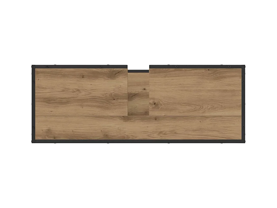 Mueble de baño con estante de roble hecho a mano