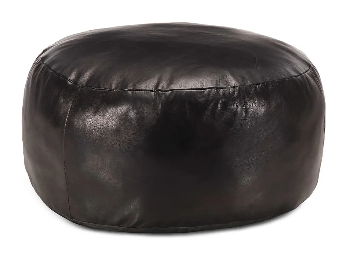 Poef 60 x 30 cm Zwart Echt geitenleer