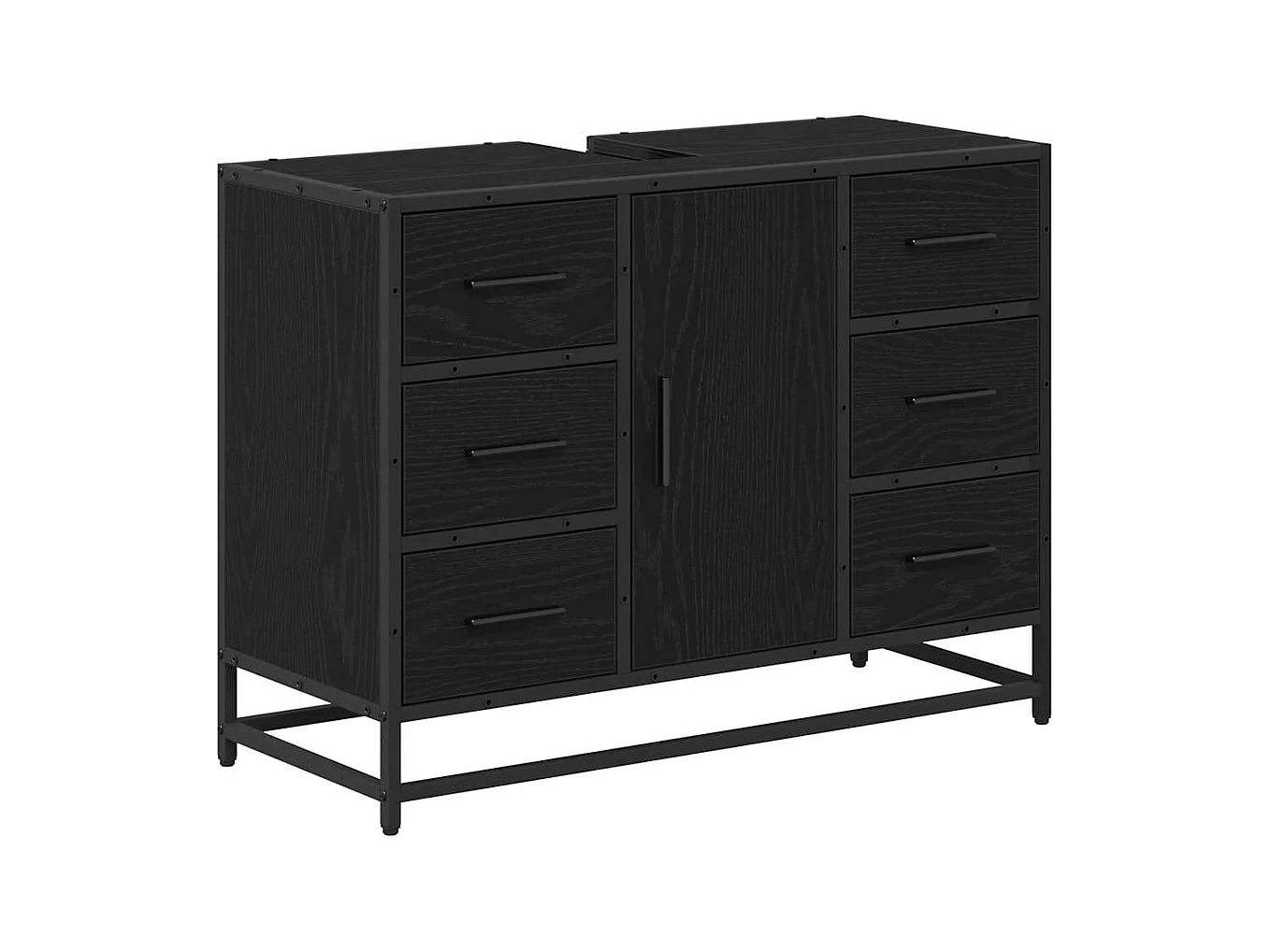 Conjunto de muebles de baño de 2 piezas Roble negro