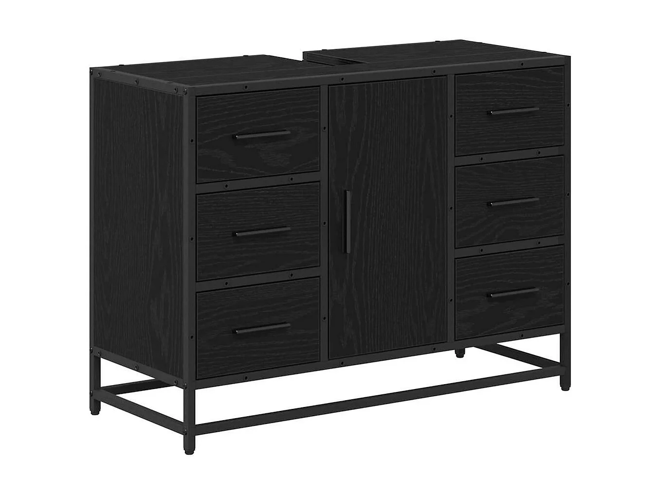 Ensemble de mobilier de salle de bain 2 pcs Chêne noir