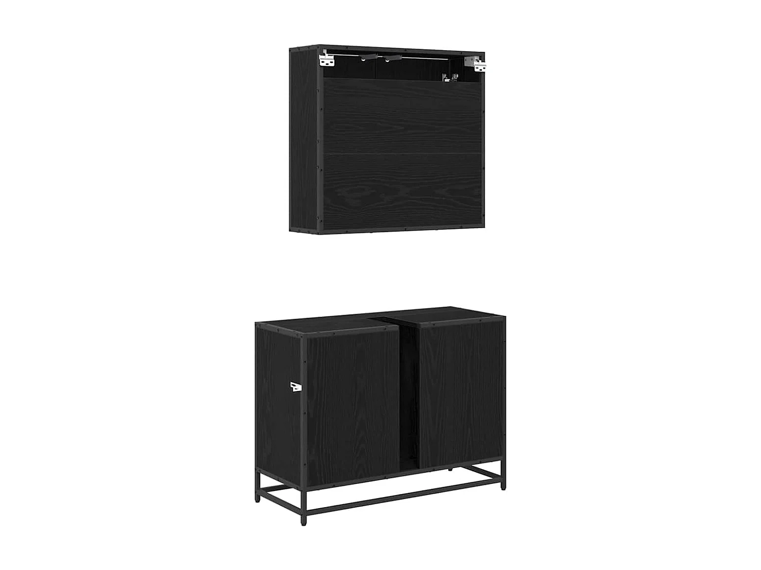 Ensemble de mobilier de salle de bain 2 pcs Chêne noir