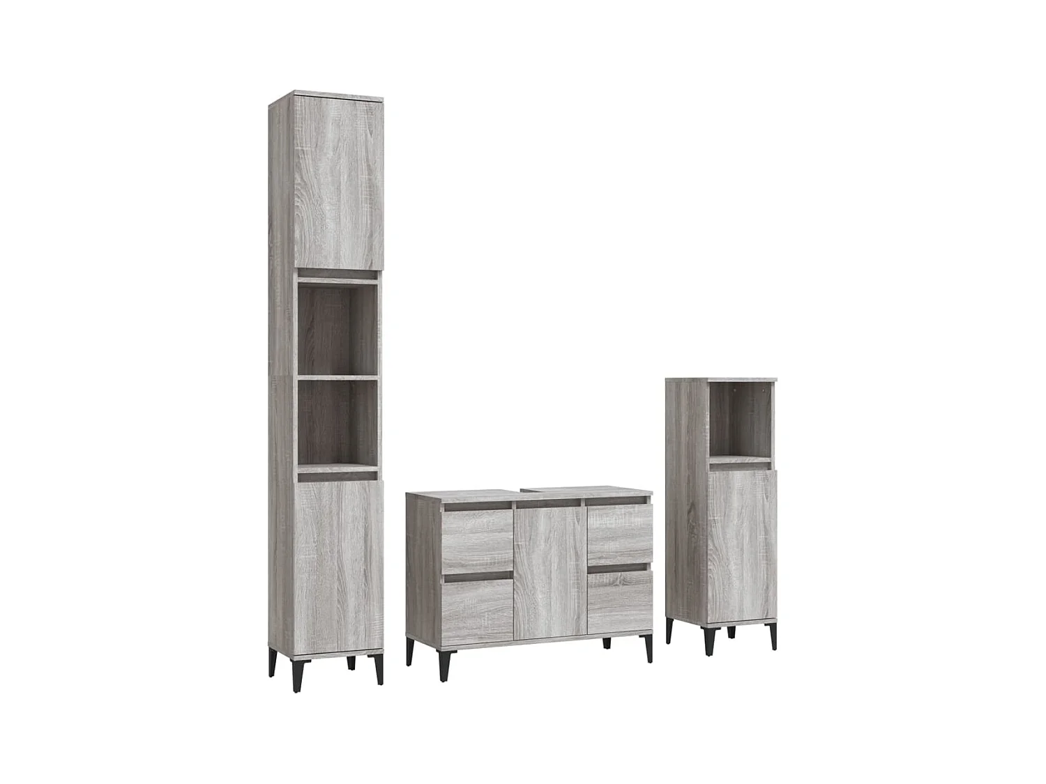 Set di mobili da bagno Sonoma Grey da 3 pezzi