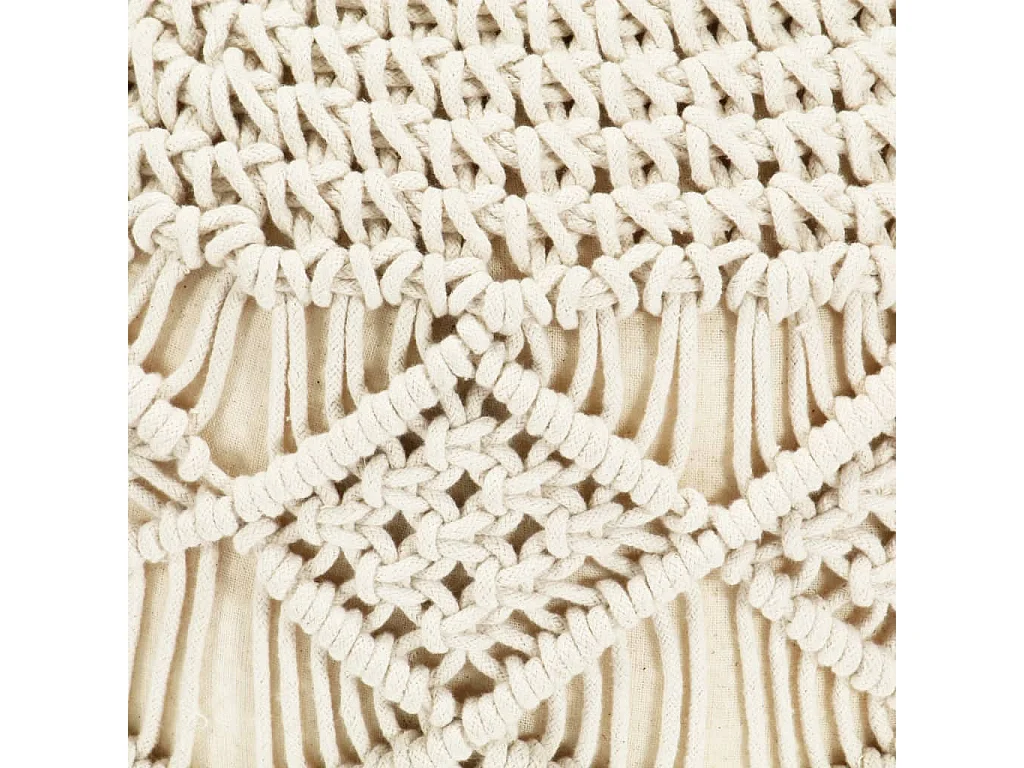 Pouf in macramè fatto a mano 45 x 30 cm in cotone