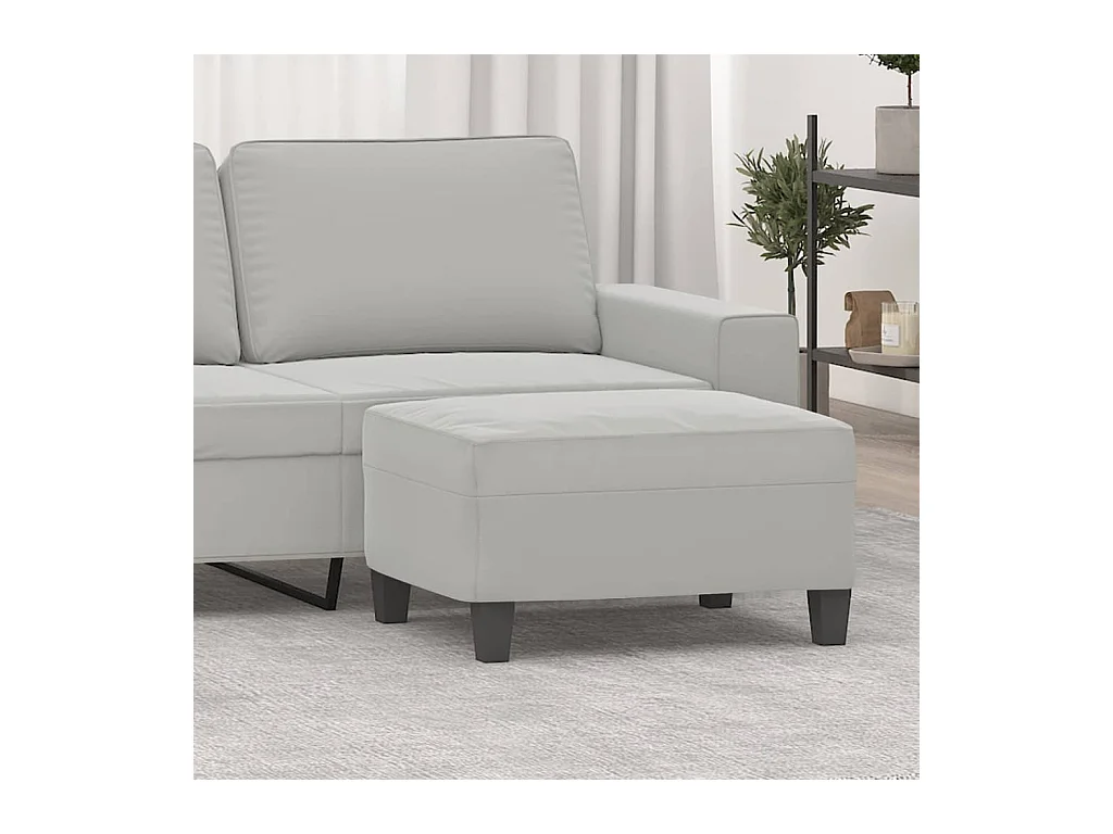 Poggiapiedi Grigio Chiaro 70x55x41 cm Tessuto in microfibra