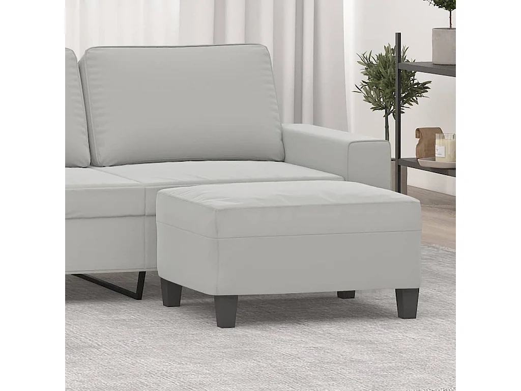 Poggiapiedi Grigio Chiaro 70x55x41 cm Tessuto in microfibra